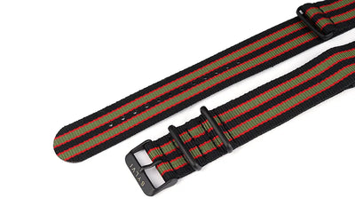 Sylvi 24mm RGB (Red, Green, Black) Color Nylon Strap for Watch Buy Now