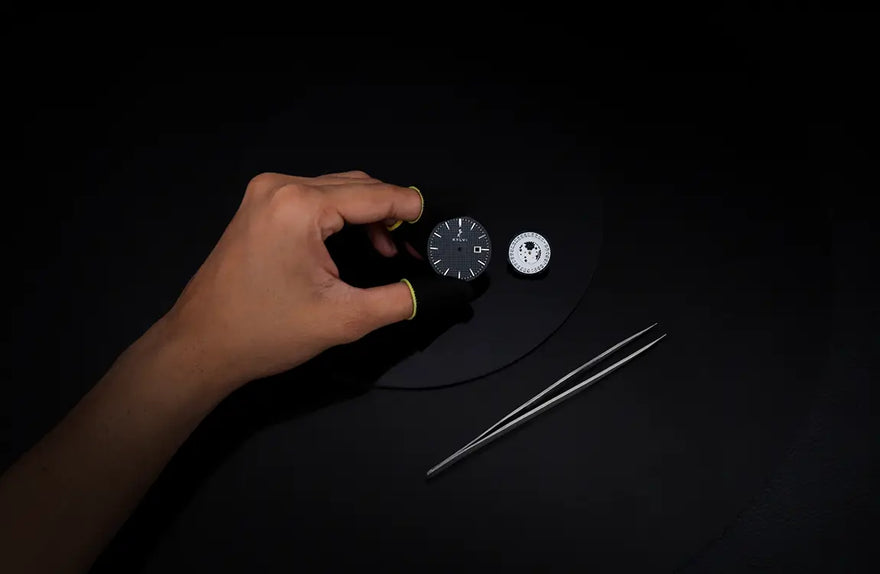 Professional Edge full black watch dial setup with clean layout and refined finishing