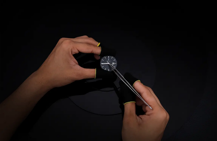 Professional Edge full black watch hands assembly with fine detailing and balanced alignment