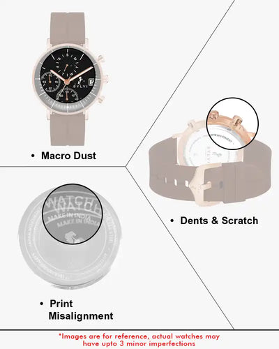 Certified Imperfect Elegadoom Black Rosegold Brown Leather