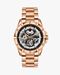 Sylvi Pulse Skeleton rosegold Automatic  watch black dial premium skeleton wristwatch
