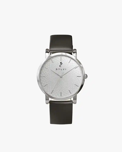 Riva Ivory Silver Black Leather
