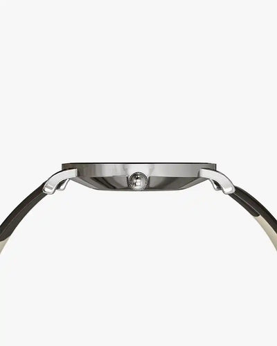 Riva Ivory Silver Black Leather