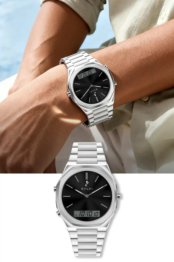 TimeShift Black Silver Steel