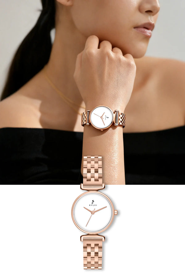 Velvetine White Rosegold Steel