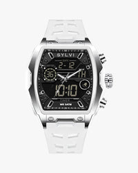 Sylvi Vanguard Black White Silicone Analog Digital Watch for Men
