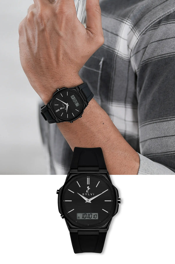 Blade Dual Time All Black Silicone