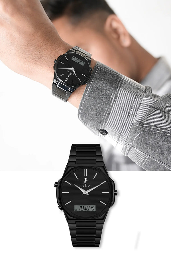 Blade Dual Time All Black Steel
