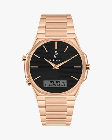 Blade Dual Time Black Rosegold Silver Steel