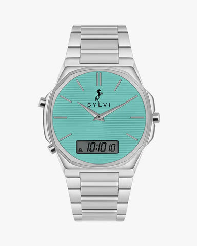 Blade Dual Time Electric Blue Silver Steel