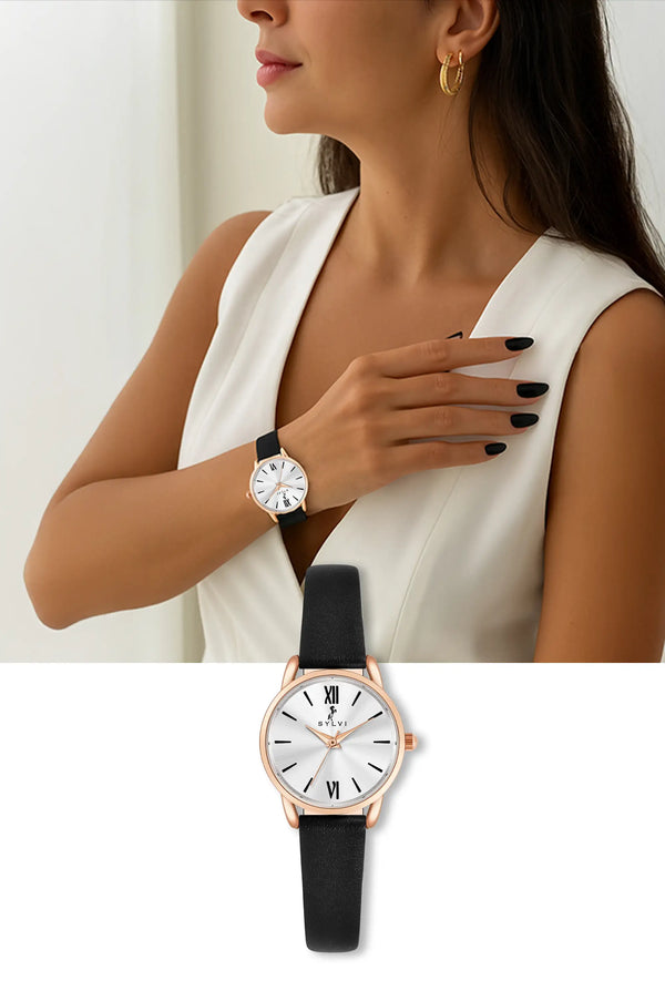 Dazzle Black Rose Leather