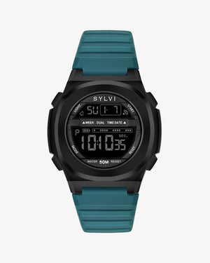 Sylvi Evoke digital watch in teal blue small dial suitable for men and women