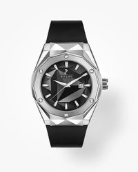 Sophisticated Sylvi watch with a Silver Case and Black Dial