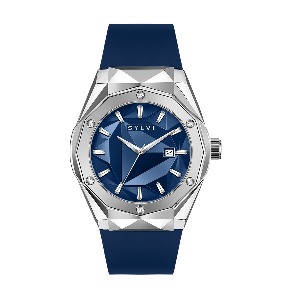 Sylvi Imperial Silver Blue - Trending Analog Watches for Men with Slim and Simple Design