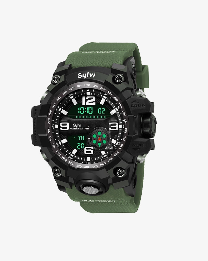 Sylvi Frist Green Color Water Resistant Sports Watch