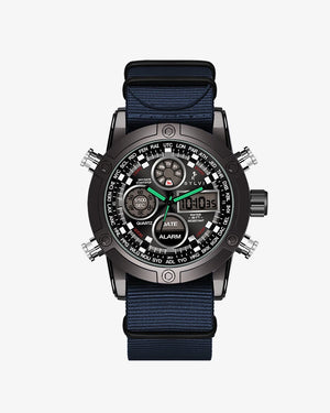 Sylvi Iconic Blue Nylon Watch Main Front Angle Image