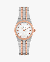 Sylvi Sia white rose gold silver steel women's watch – front view