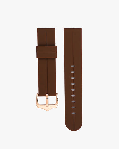 Sylvi 20mm Coffee Rosegold Silicone Strap for Watch Buy Online