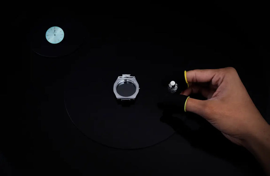 Specter blue watch movement installation ensuring consistent performance