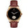 Elegant automatic watch with rose gold case and brown leather strap