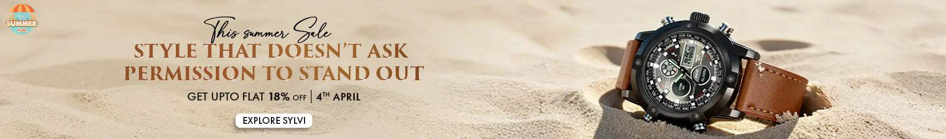 Sylvi Summer Sale banner stylish watches that stand out effortlessly