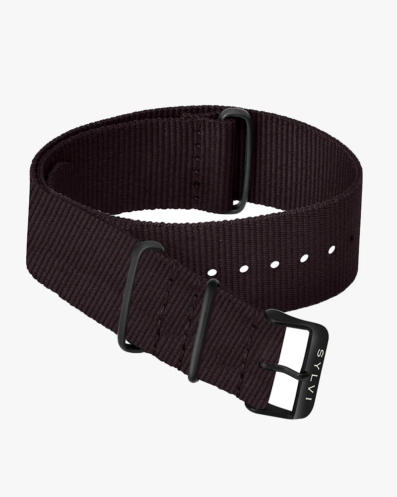 Sylvi 24mm Coffee Nylon Strap for Watch Buy Now