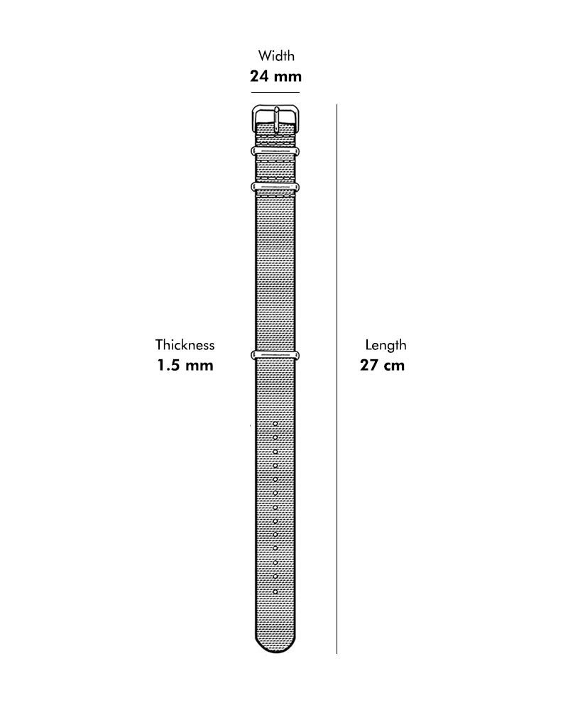 24mm Coffee Nylon Strap