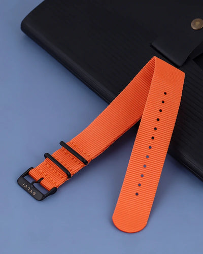 24mm Orange Nylon Strap