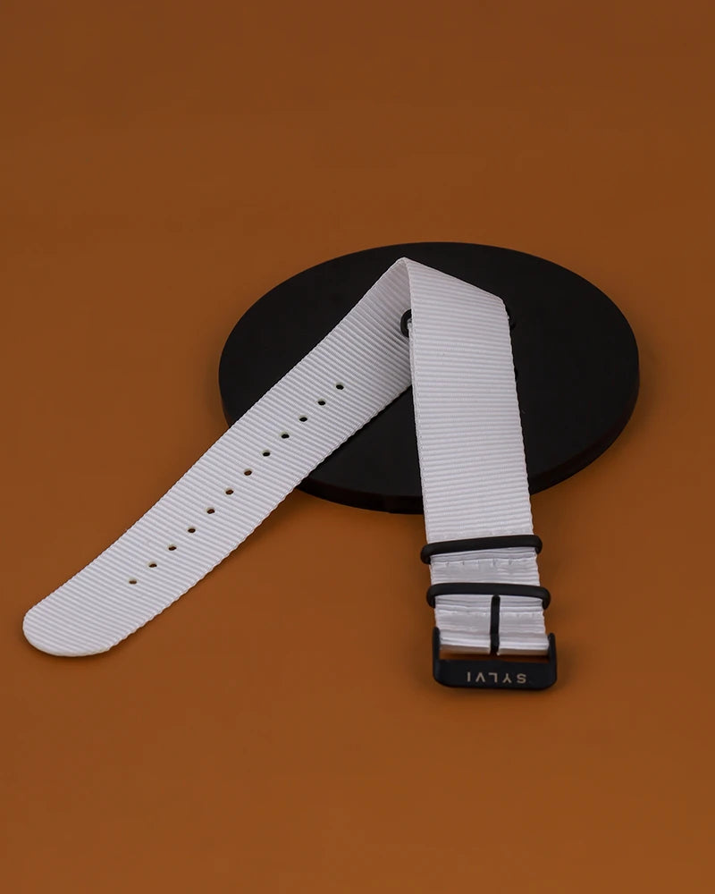 24mm White Nylon Strap