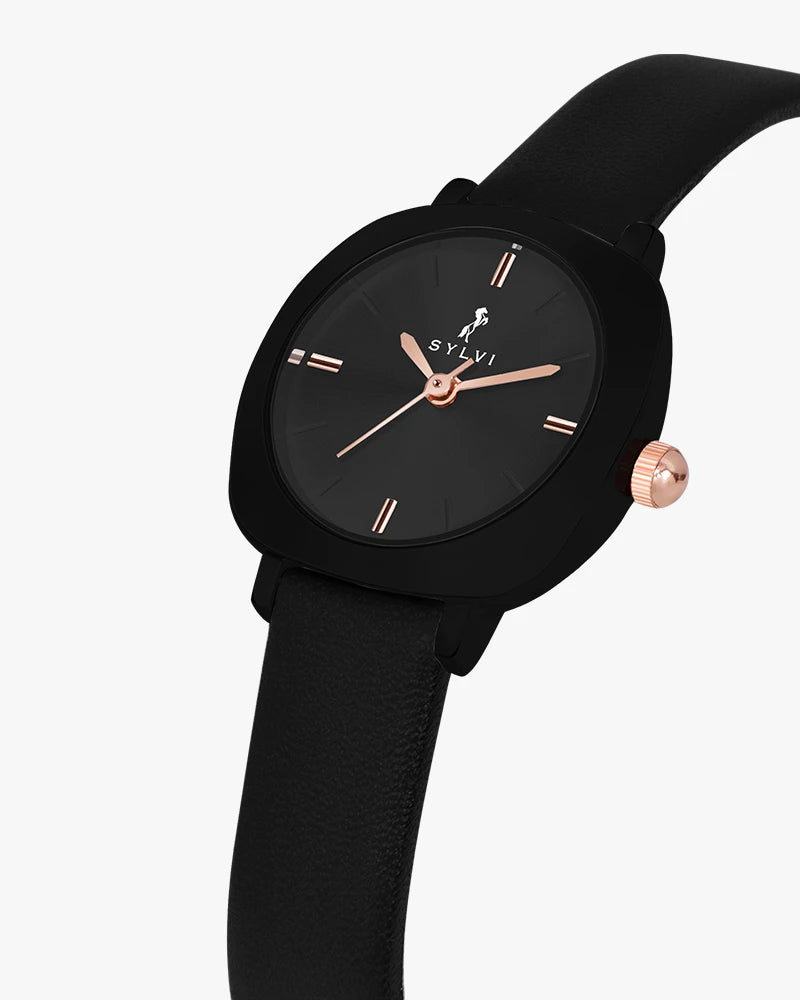 Sylvi Bella Black-Black-Black Analog Watch For Women