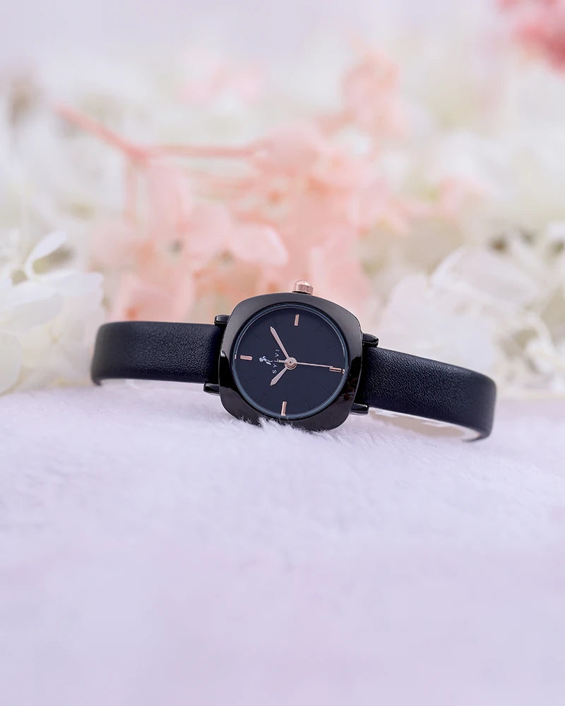 Sylvi Bella Black-Black-Black Analog Watch For Women