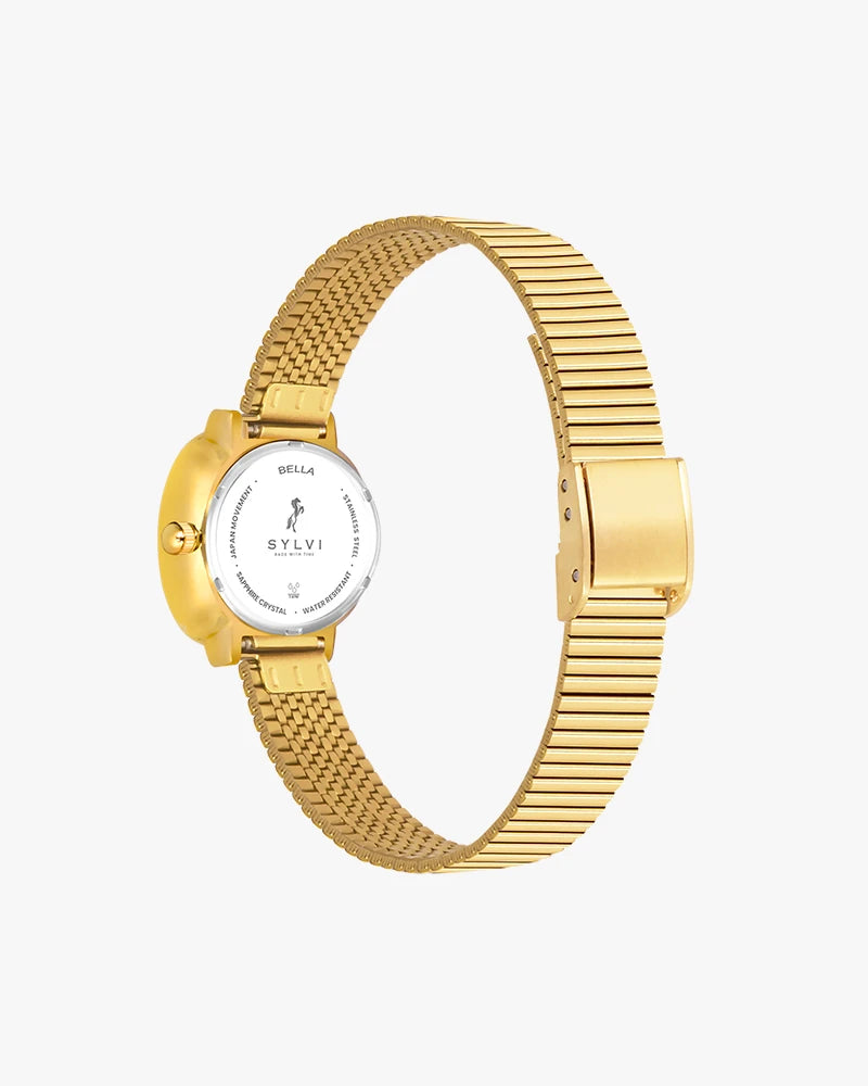 Sylvi Bella Green-Gold-Gold Analog Watch For Women