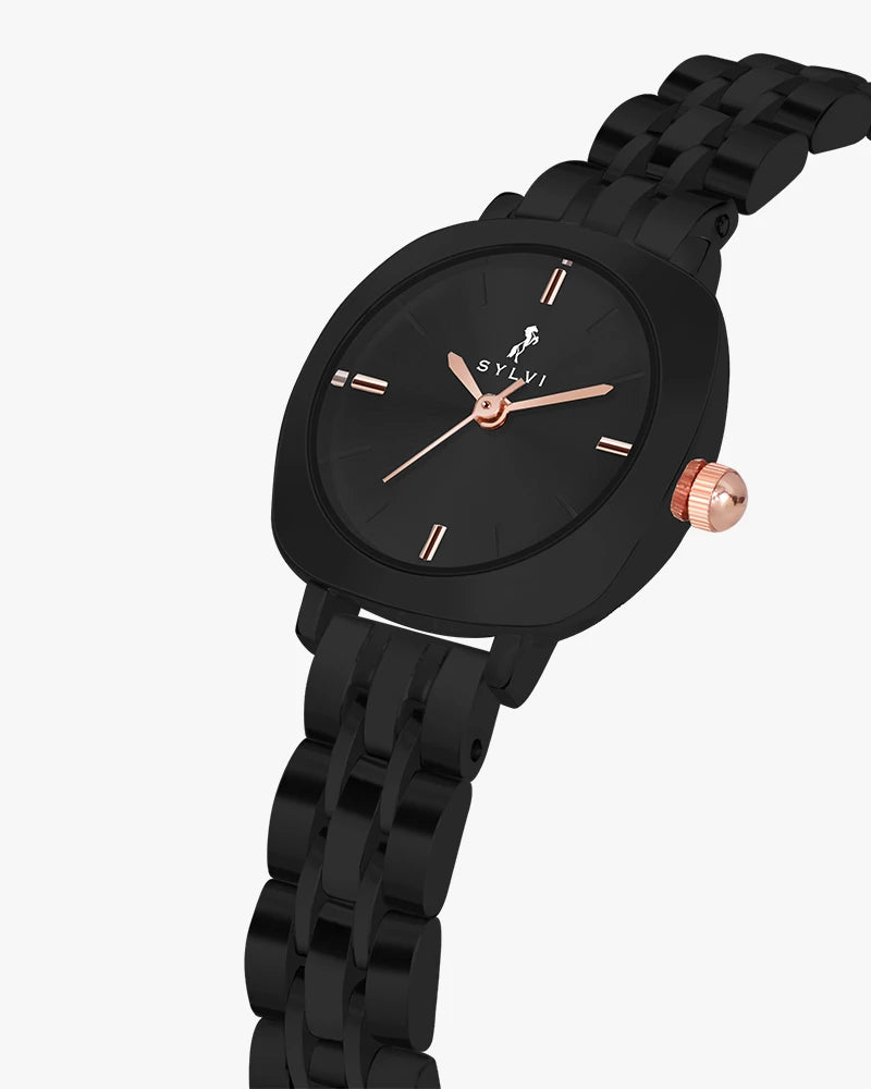 Sylvi Bella Black-Black-Black Analog Watch For Women