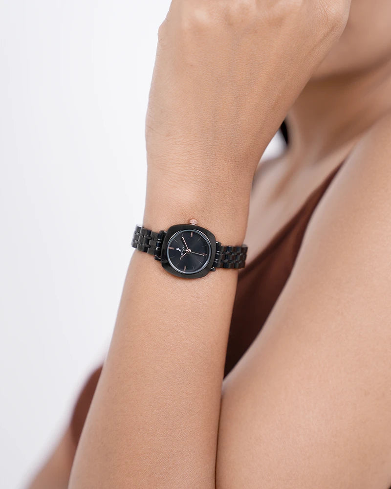 Sylvi Bella Black-Black-Black Analog Watch For Women