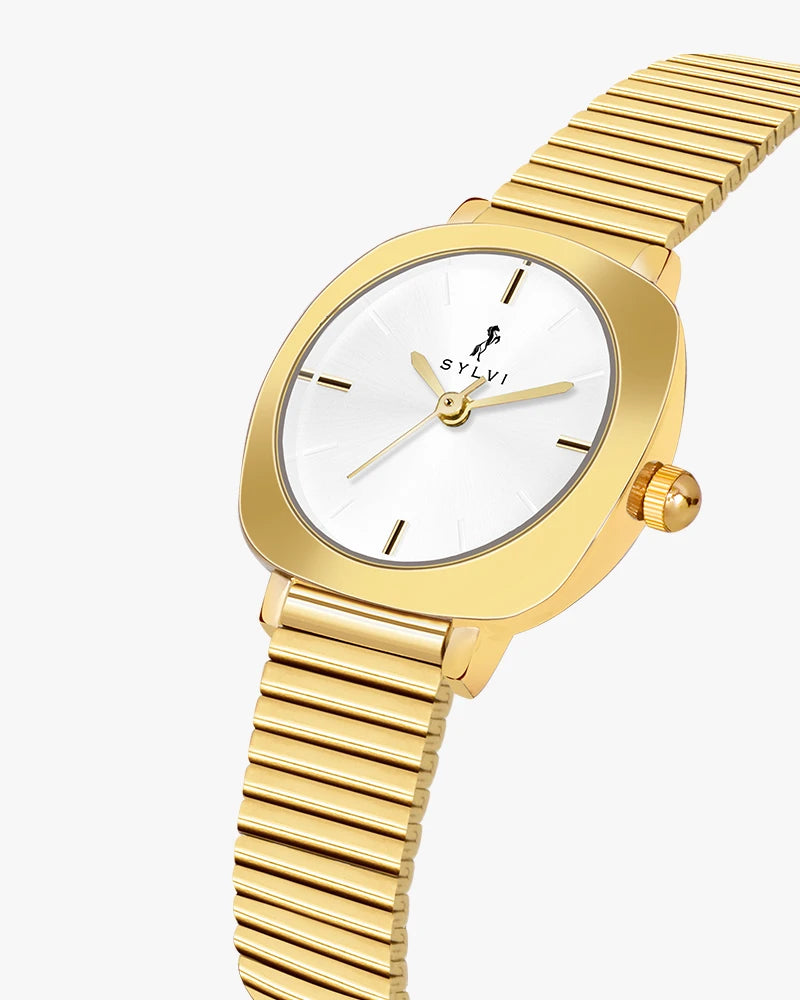 Sylvi Bella White-Gold-Gold Analog Watch For Women