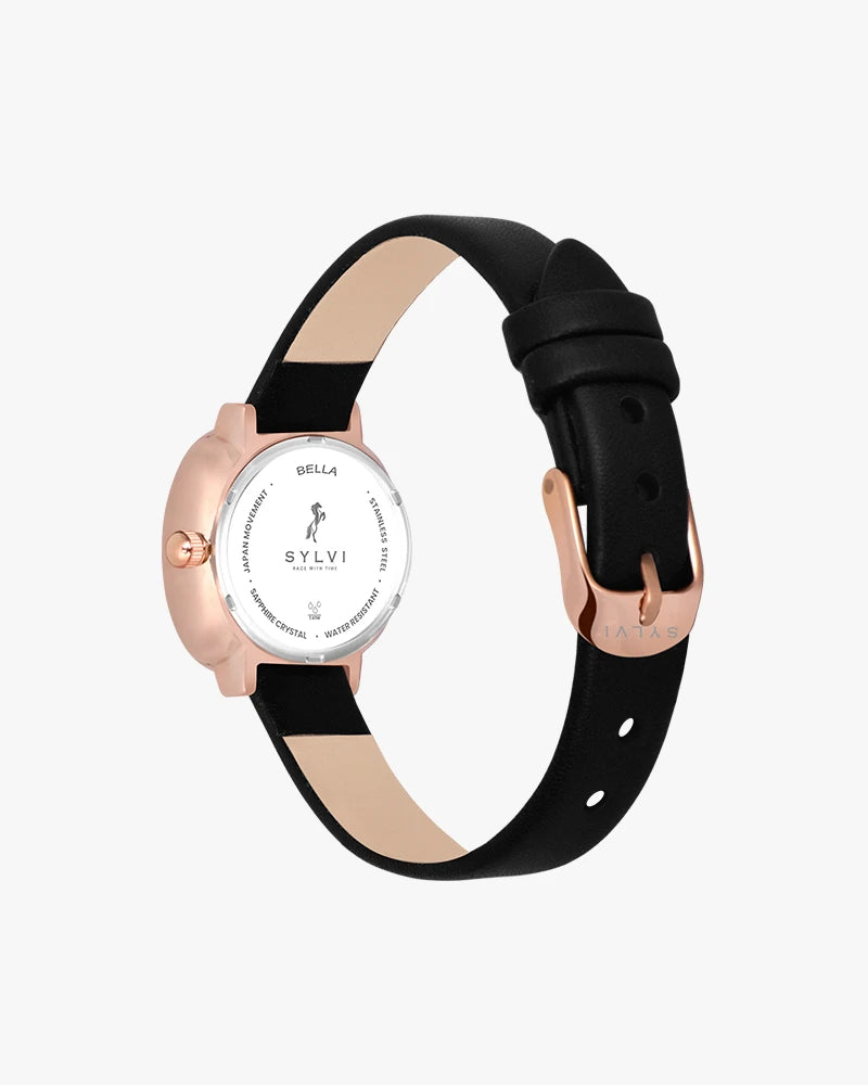 Sylvi Bella White-Rosegold-Black Analog Watch For Women