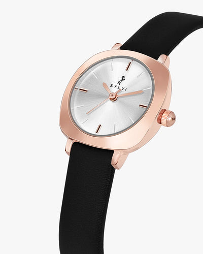 Sylvi Bella White-Rosegold-Black Analog Watch For Women