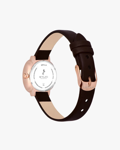 Sylvi Bella White-Rosegold-Coffee Analog Watch For Women