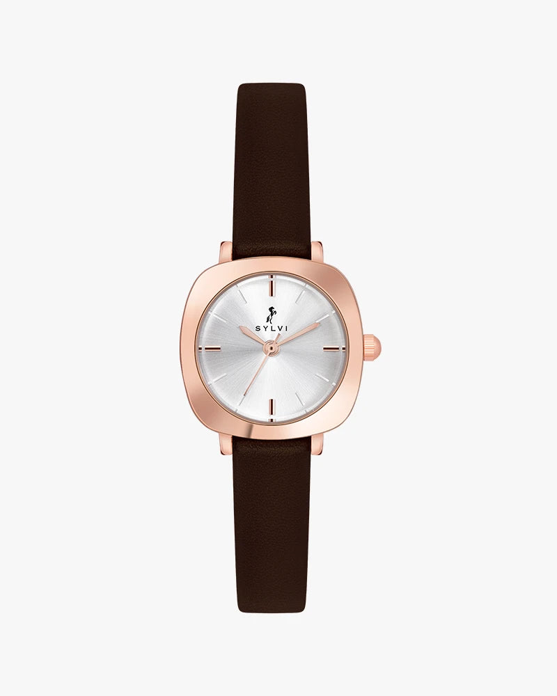 Sylvi Bella White-Rosegold-Coffee Analog Watch For Women