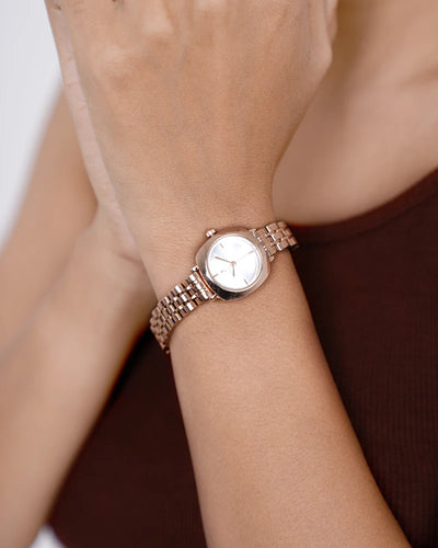 Sylvi Bella White-Rosegold-Rosegold Analog Watch For Women