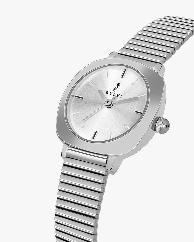 Sylvi Bella White-Silver-Silver Analog Watch For Women