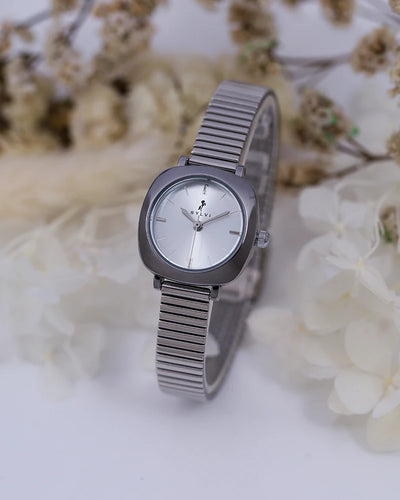 Sylvi Bella White-Silver-Silver Analog Watch For Women