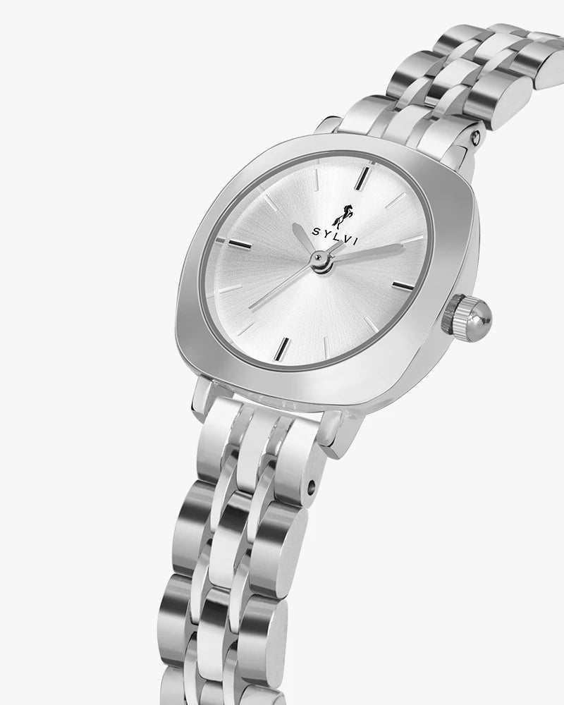 Sylvi Bella White-Silver-Silver Analog Watch For Women