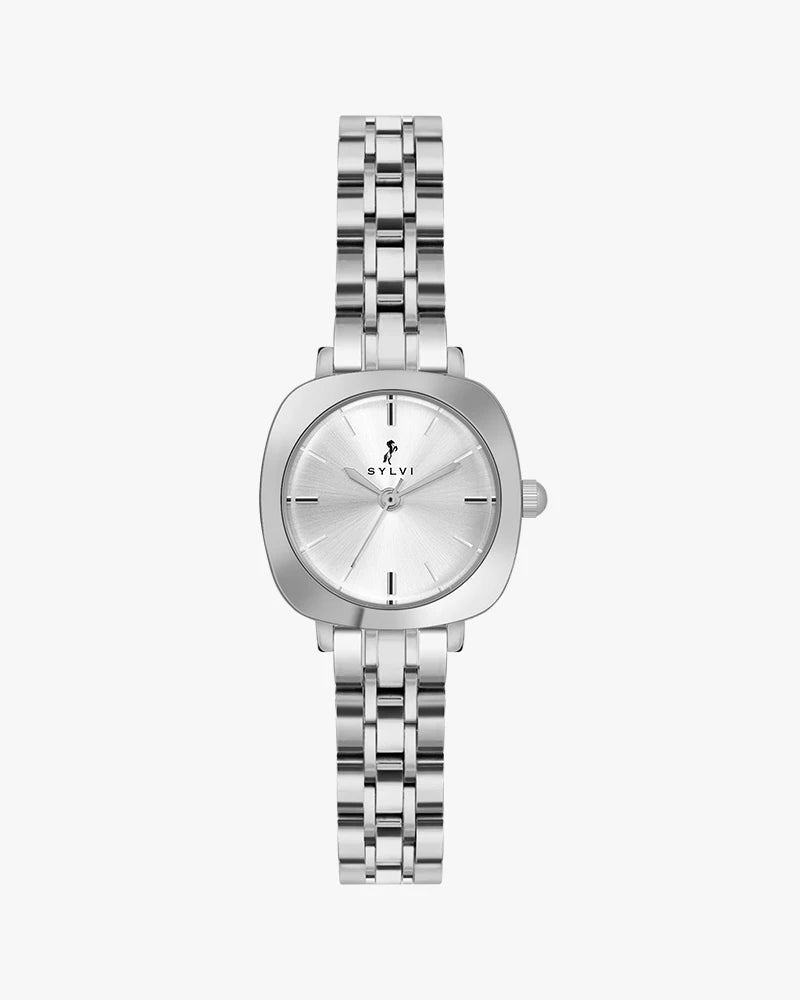 Sylvi Bella White-Silver-Silver Analog Watch For Women