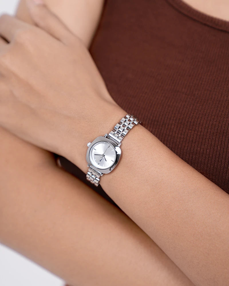 Sylvi Bella White-Silver-Silver Analog Watch For Women