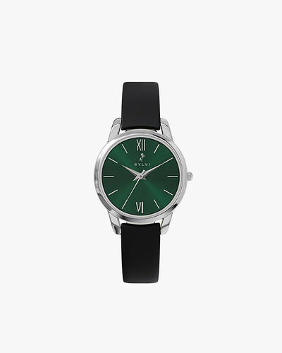 Dazzle Emerald Green Black Leather