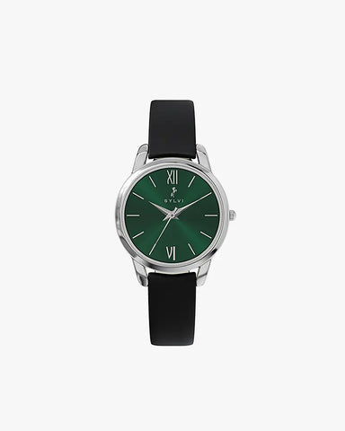 Dazzle Emerald Green Black Leather