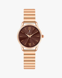 Sylvi Dazzle mocha rosegold link chain watch main product image