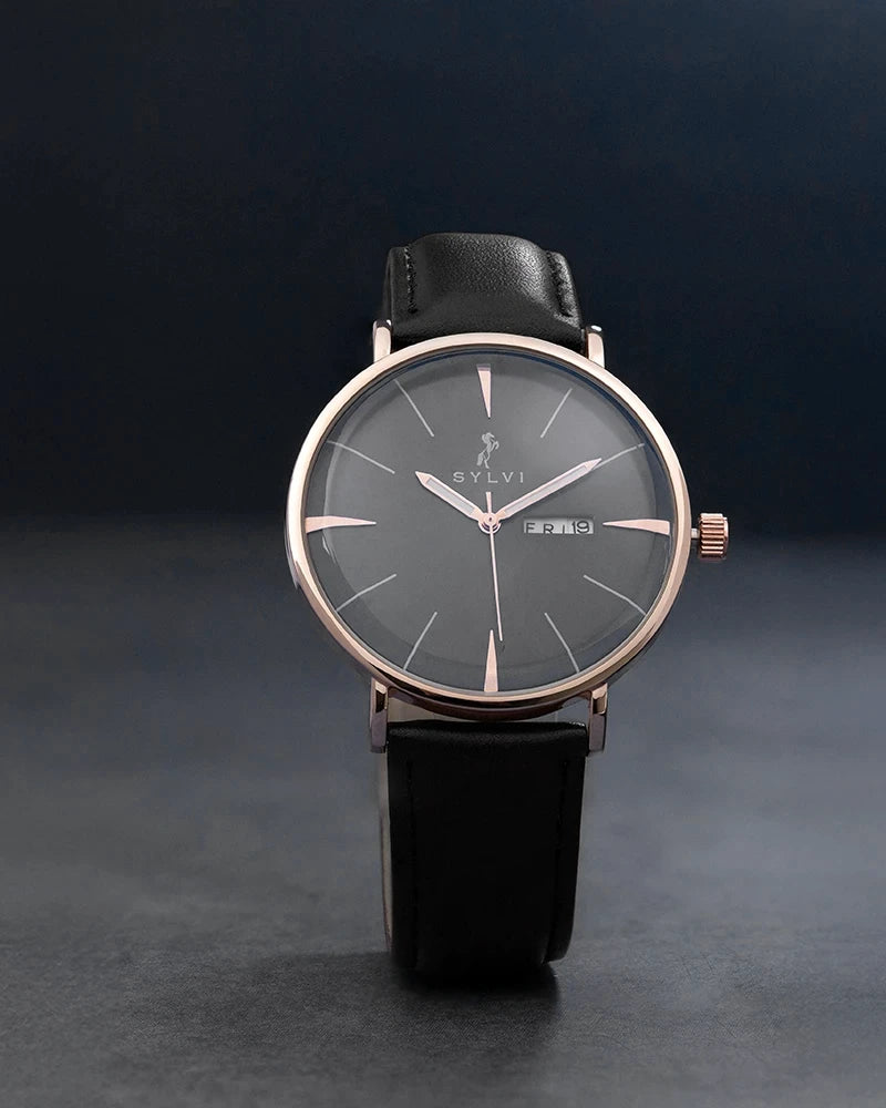 Elegadoom Black Rosegold Black Leather