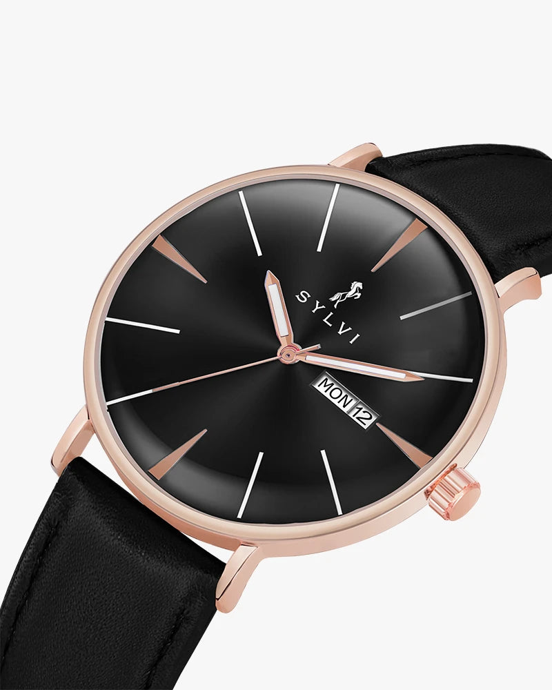 Elegadoom Black Rosegold Black Leather